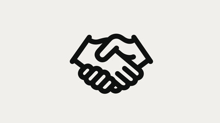 Obraz premium Handshake icon symbolizing agreement, partnership, collaboration, and successful business deal. Outline symbol.