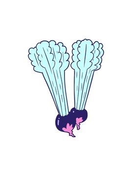 splitting motion animation of cartoon beetroots