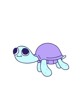 blinking radial lines animation of cartoon turtle