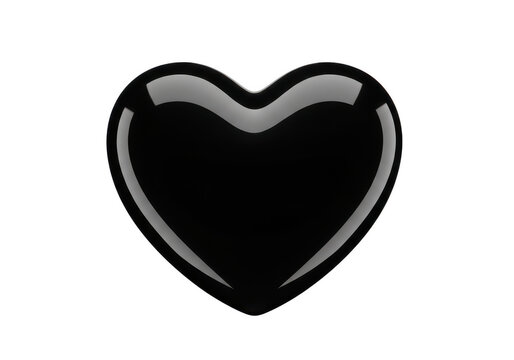 Black heart icon on transparent background