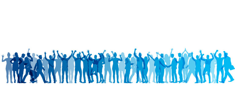 sagome, silhouette, gruppo di persone, felici, gioia, felicit&agrave;, persone, gente felice, buon umore	
