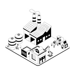 Naklejka premium An isometric style illustration showing a housing society