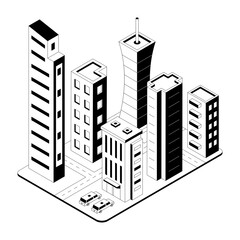 Obraz premium Isometric illustration of signal city