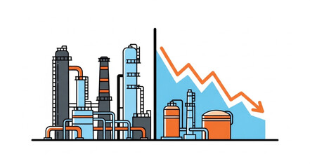 Obraz premium Industrial Decline - A Visual Representation of Economic Downturn.