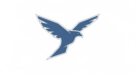 Obraz premium Stylized Blue Falcon in Flight Logo Design.