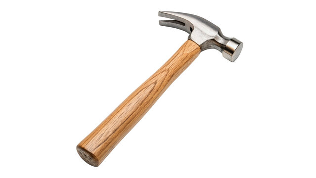 Hammer with a wooden handle used for construction and home repair tasks