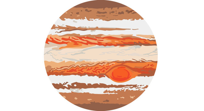 Jupiter planet with orange storm.