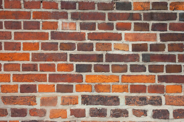 Ściana z czerwonej cegły - różne odcienie czerwieni. Red brick wall - different shades of red. © 123108 Aneta