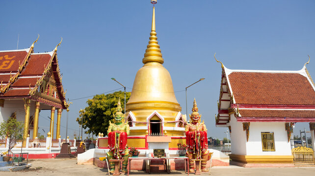 Ancient old ordination hall or ruin ubosot for thai people traveler travel visit respect pray blessing antique holy buddha at Wat Kaitae or Kai Tae Temple on January 14, 2026 in Pathum Thani, Thailand