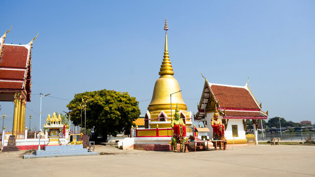 Ancient old ordination hall or ruin ubosot for thai people traveler travel visit respect pray blessing antique holy buddha at Wat Kaitae or Kai Tae Temple on January 14, 2026 in Pathum Thani, Thailand