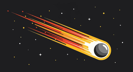 Space Rock Meteorite Burning Up Atmosphere. © Untung