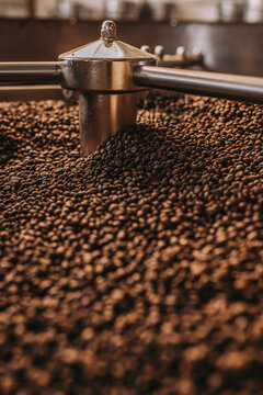 Fresh coffeebeans after roasting process