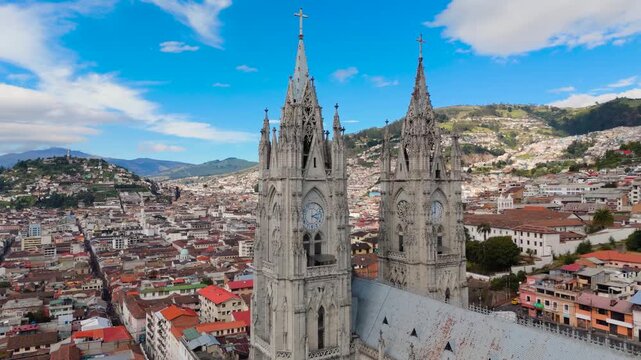 The Basilica of the National Vote, is the largest neo-Gothic church in Latin America, this religious building is located in the historic center of Quito - Ecuador.