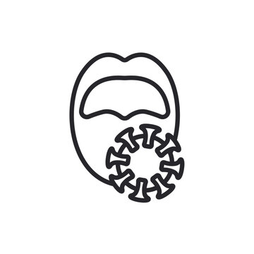 tongue cancer icons  outline and Flat Style,transparent background