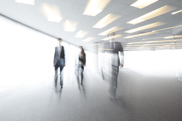 businessman in office blurred in motion