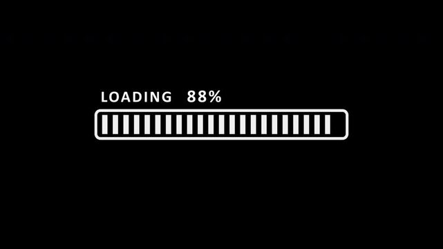 Loading Progress Bar Animation 4K with Alpha Channel. Progress Bar UI Animation Alpha Channel