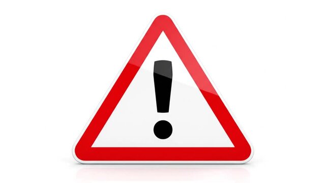 Warning sign with exclamation mark symbol.