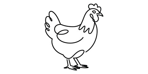 Fototapeta premium Minimalist Continuous One Line Drawing of a Chicken