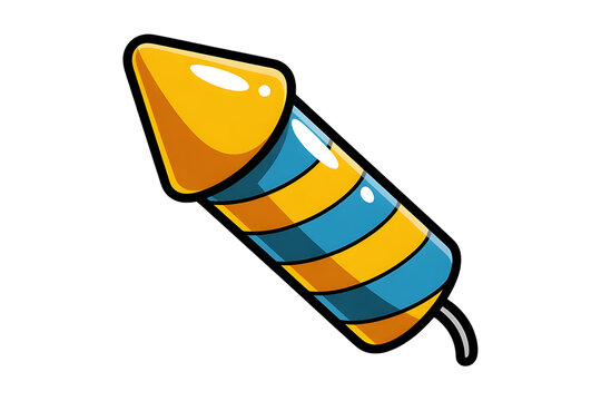 Cartoon firecracker illustration for celebration and holiday themes