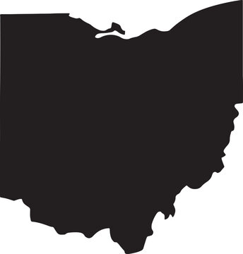 Ohio state map silhouette on white background
