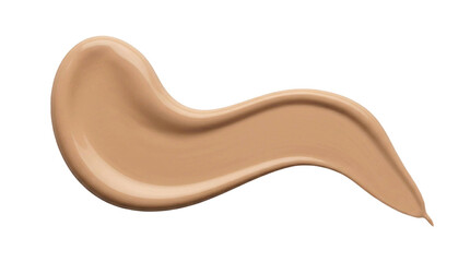 Fototapeta premium Isolated neutral beige tone liquid foundation smear on white background