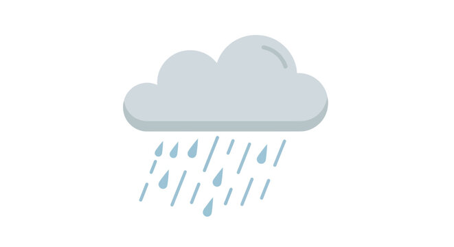 Gray Rain Cloud with Falling Water Droplets Icon