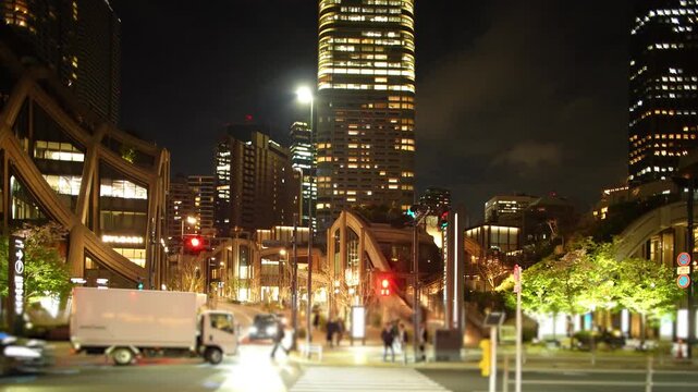 東京 麻布台 夜景 ジンバル移動撮影