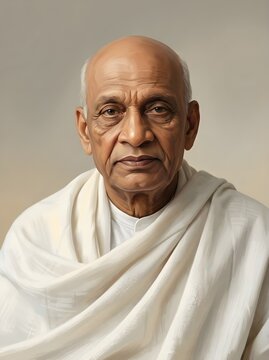 Semi-Realistic Digital Painting of Sardar Vallabhbhai Patel