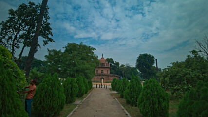 Fototapeta premium 13.10.2025 Allahabad Uttar Pradesh India still picture clicked of sandstone mausoleums representing an exquisite example of Mughal architecture built among the garden in the famous Khushro Bagh 