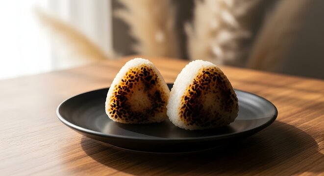 Fresh brown coffee beans spill across a rustic wooden table next to a delicious chocolate dessert and a cup of natural nut snacks on a white plate