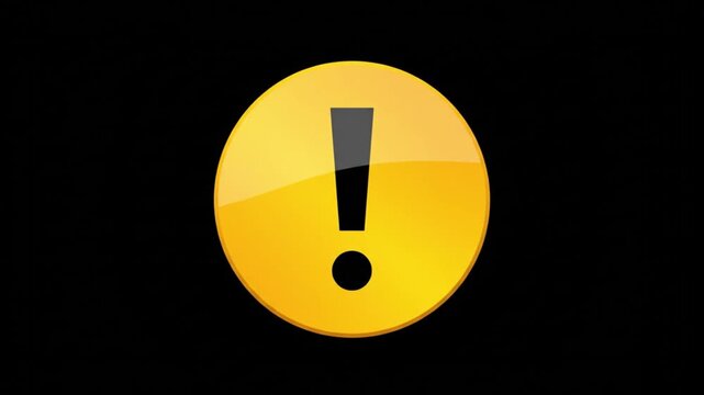 Yellow exclamation mark on black.