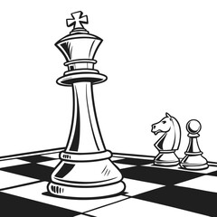A king chess piece on a chessboard © dada