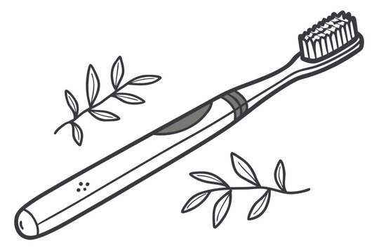 A toothbrush with leaves on the side