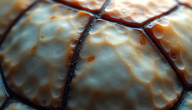 Extreme Close-up of a Turtle Shell Texture and Pattern.