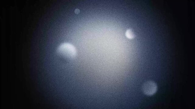 Digital noise blurry gradient ghost planets . Monochrome texture. Abstract grunge animated background. Black and white, gray, deep blue, beige pastel looping animation