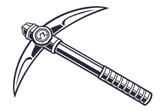 A pickaxe with a musical note on the head