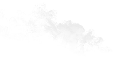 Naklejka premium White smoke swirls on a transparent backdrop in an open space with no visible objects or people around