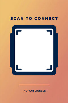 Scan to Connect Digital Interface with Instant Access on Warm Gradient Background