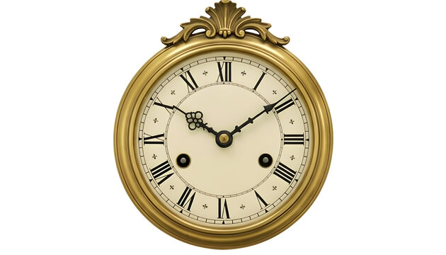 Vintage gold clock face with Roman numerals