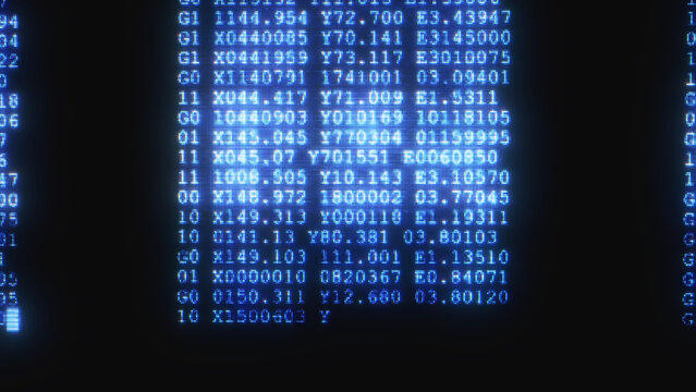 Hacker code on computer screen, suggesting programming, software development, cybersecurity and hacking; close-up pixelated terminal text and script evoke data, networks and digital technology.