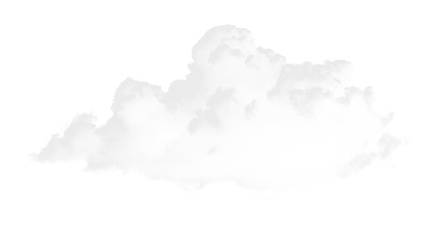 Fluffy white cloud floating in clear sky with no background at all during daylight hours in peaceful weather