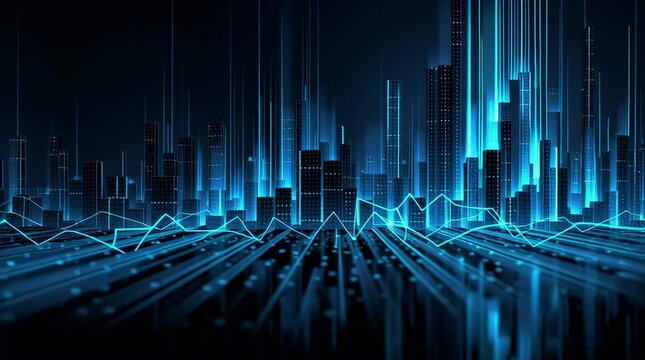 info graph business tech advanved 2055 design graph lines blue tech on for cwar,