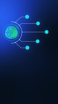 Agentic AI Neural Brain Hub Background. Tech Blue Multi-Agent System with Autonomous Nodes and Copy Space.