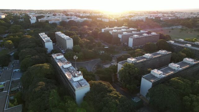 Aerial view of Asa Norte neighborhood in Brasilia, Brazil &ndash; residential and commercial urban area