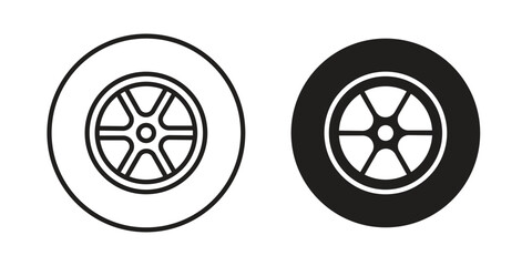 Tire icon simple outline style. Editable stroke EPS 10 © Rajes