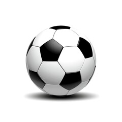 Fototapeta premium Classic black and white soccer ball isolated on a white background with graphic resource