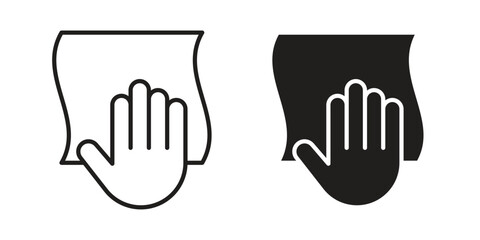 Fototapeta premium wipe icon simple outline style. Editable stroke EPS 10