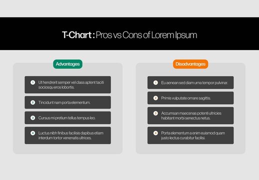 T Chart Comparison Infographic Template