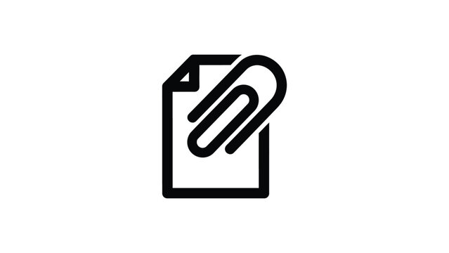 A paperclip attached to a document symbolizing digital file attachment or organization