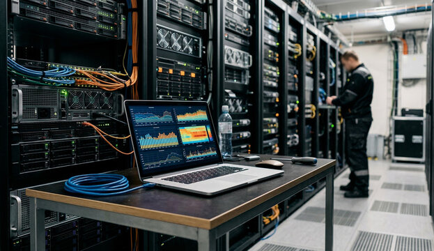 Server room data center.